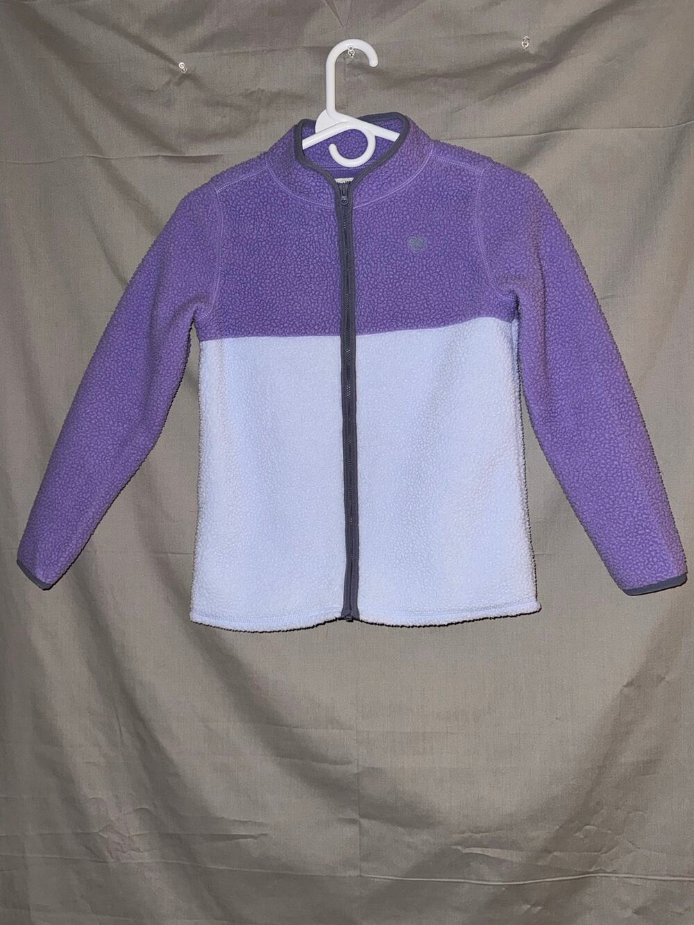 OshKosh B’gosh Girls Periwinkle Lavender Fleece Jacket Full Zip, Size 12/12A